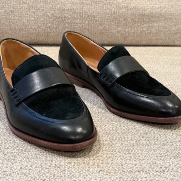 Madewell Penny Loafers in Suede and Leather - True Black, Size 6 - Picture 2 of 5